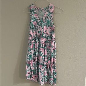 Lilly Pulitzer Pink and Green Lorina Midi Swing Dress